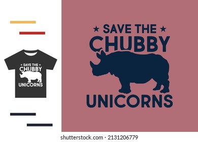 Save the chubby unicorns t shirt design 