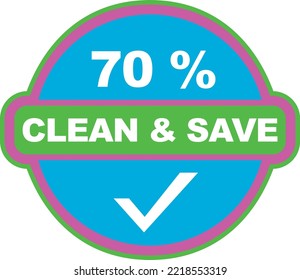 save and clean percent vector illustration