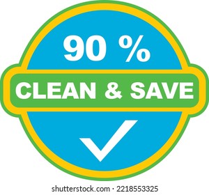 save and clean percent vector illustration