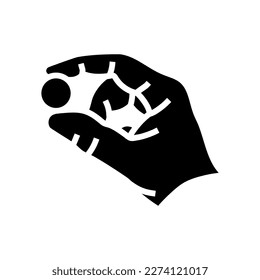 save coin hand glyph icon vector. save coin hand sign. isolated symbol illustration