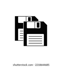  Save, Copy diskette data icon in black flat glyph, filled style isolated on white background