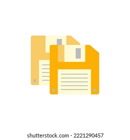  Save, Copy diskette data icon in color, isolated on white background 