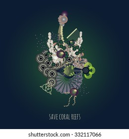Save Coral Reefs Image. Abstract Coral Reef. 