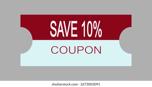 Sparen Sie wie gewohnt 10% Coupon-Design. Geschenkgutschein, Preisschild Vektorgrafik.