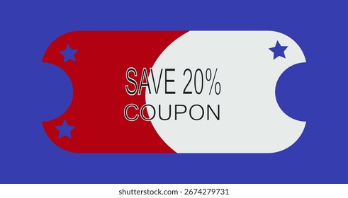 Guardar Diseños de Cupón como de costumbre 20%. Vale de regalo, etiqueta de Precio. Ilustración vectorial.