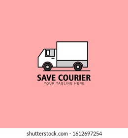 Save Courier Logo Template - eps AI Compatible