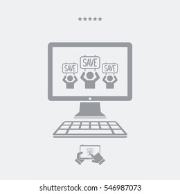 "Save" crowd - Vector icon for computer website or application