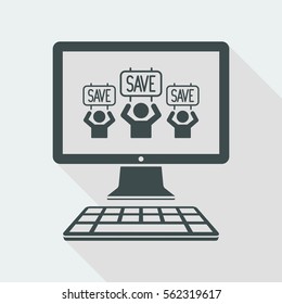 "Save" crowd - Vector icon for computer website or application