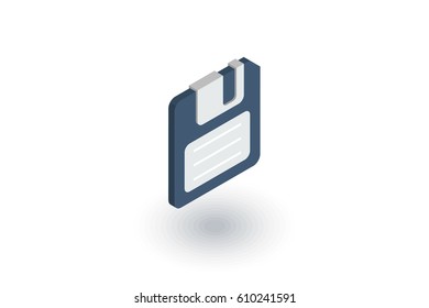 save data, diskette isometric flat icon. 3d vector colorful illustration. Pictogram isolated on white background