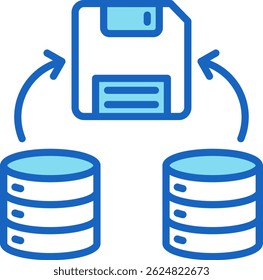 Save Data Icon Blue Vector Illustration