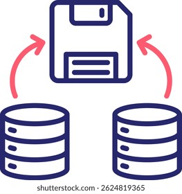 Save Data Icon Color Vector Illustration