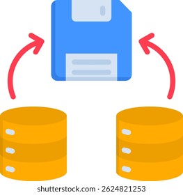Save Data Icon Flat Vector Illustration
