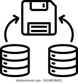 Save Data Icon Line Vector Illustration