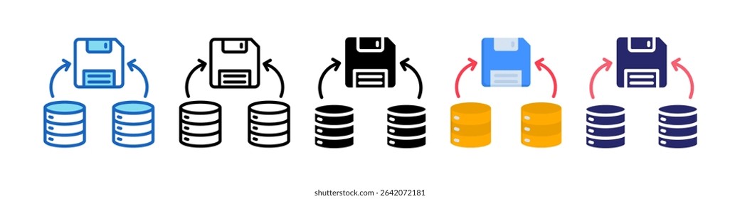 Save Data Multiple Style Icon Set Collection.