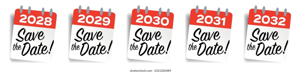 Save the date 2028 to 2032 svg