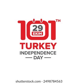 save the date 29th october 2024 happy Turkey independenc day logo symbol icon flat stock vector design. October 29th Ekim. 29 Ekim Cumhuriyetimiz 101 yaşında. 29 de octubre 2024. Turkey republic day. 