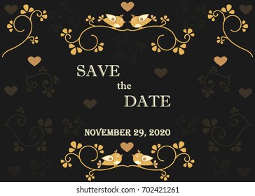 Save The Date Announcement. Royal Collection. Vector Illustration