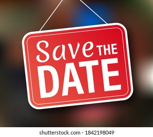 Save the date. Badge, label, Flat vector stock