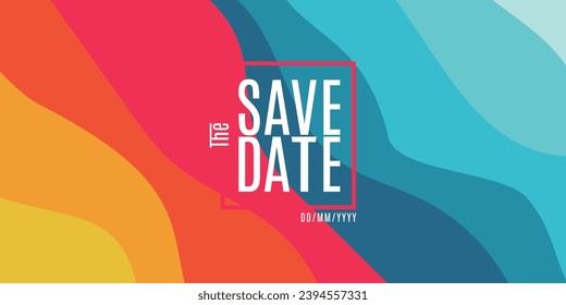 Save the date banner. Can be used for business, marketing and advertising. Social media stories wallpapers. ogo graphic design of event summit. Vector EPS 10