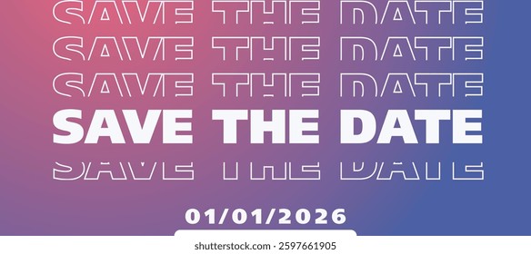 Save the date banner. Can be used for business, marketing and advertising. logo graphic design of event summit made for Technology and upcoming events. Vector EPS 10