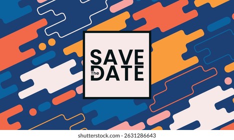 Save the date banner. Can be used for business, marketing and advertising. logo graphic design of event summit made for Technology and upcoming events.	