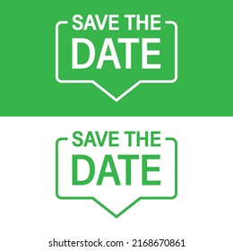 Save the date banner icon in flat style. Compliance message vector illustration on isolated background. Privacy sign business concept.