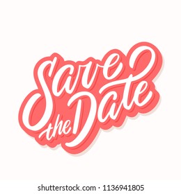 Save the date banner. Vector lettering.