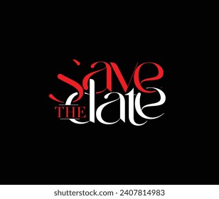 Speichern Sie den Date-Banner für Hochzeitseinladungen, Marketing und Werbung. Vektorgrafik.