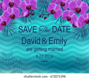 Save the Date. Beautiful wedding invitation card for your design. Vector illustration.
