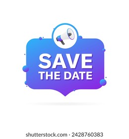 Save the date bubble icon. Flat style. Vector icon