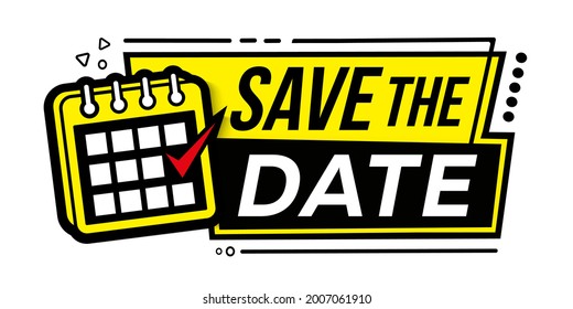 Save The Date. Calendar Icon. Save The Date Banner. Designed To Design Your Website, Logo, Application.
