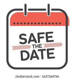 Save the Date Calendar Icon, Vector Illustration