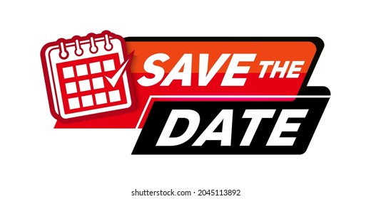 Save the date. Calendar icon. Vector illustration Save the date label your website, logo, application.
