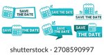 Save the Date Calendar Icons Graphic Design Collection