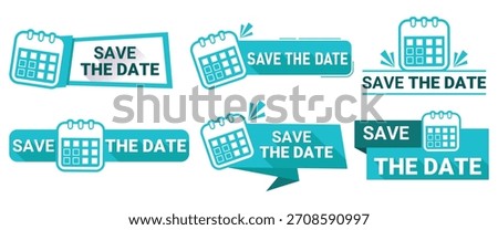 Save the Date Calendar Icons Graphic Design Collection