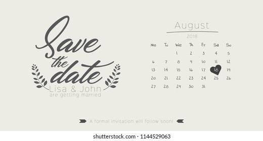 Save the date calendar invitation