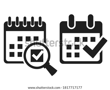 Save date in calendar vector icons set on white background Сток-фото © 