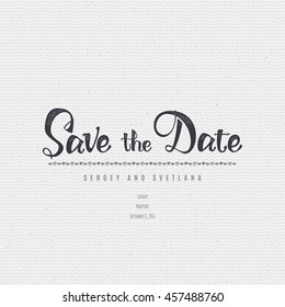 Save the date - calligraphic lettering badge label for design invitation