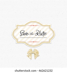 Save the date - calligraphic lettering badge label for design invitation