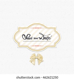 Save the date - calligraphic lettering badge label for design invitation