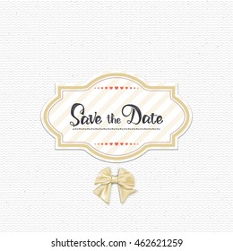 Save the date - calligraphic lettering badge label for design invitation