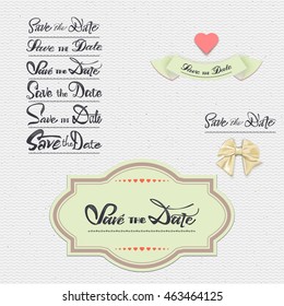 Save the date - calligraphic lettering badge label for design invitation
