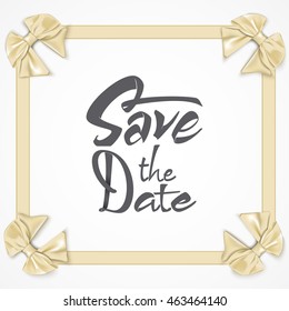 Save the date - calligraphic lettering badge label for design invitation