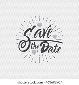 Save the date - calligraphic lettering badge label for design invitation