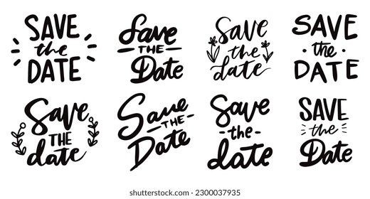 Save the date calligraphy inscription text for wedding, holiday, event. Save the date vintage text