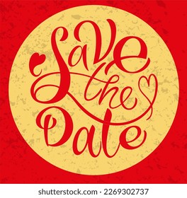Guarda la caligrafía de fecha para carteles, postales, afiches y decoraciones. Ilustración del vector