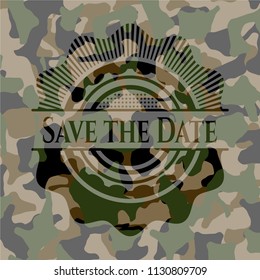 Save the Date camouflage emblem