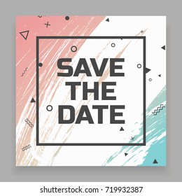 Save the date card. Abstract universal background. Vector illustration