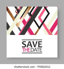 Save the date card. Abstract universal background. Vector illustration