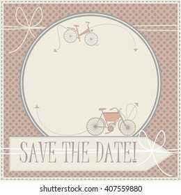 Save the date card with cute bicycles can be used for wedding invitation, greeting card , baby shower and more creative designs.